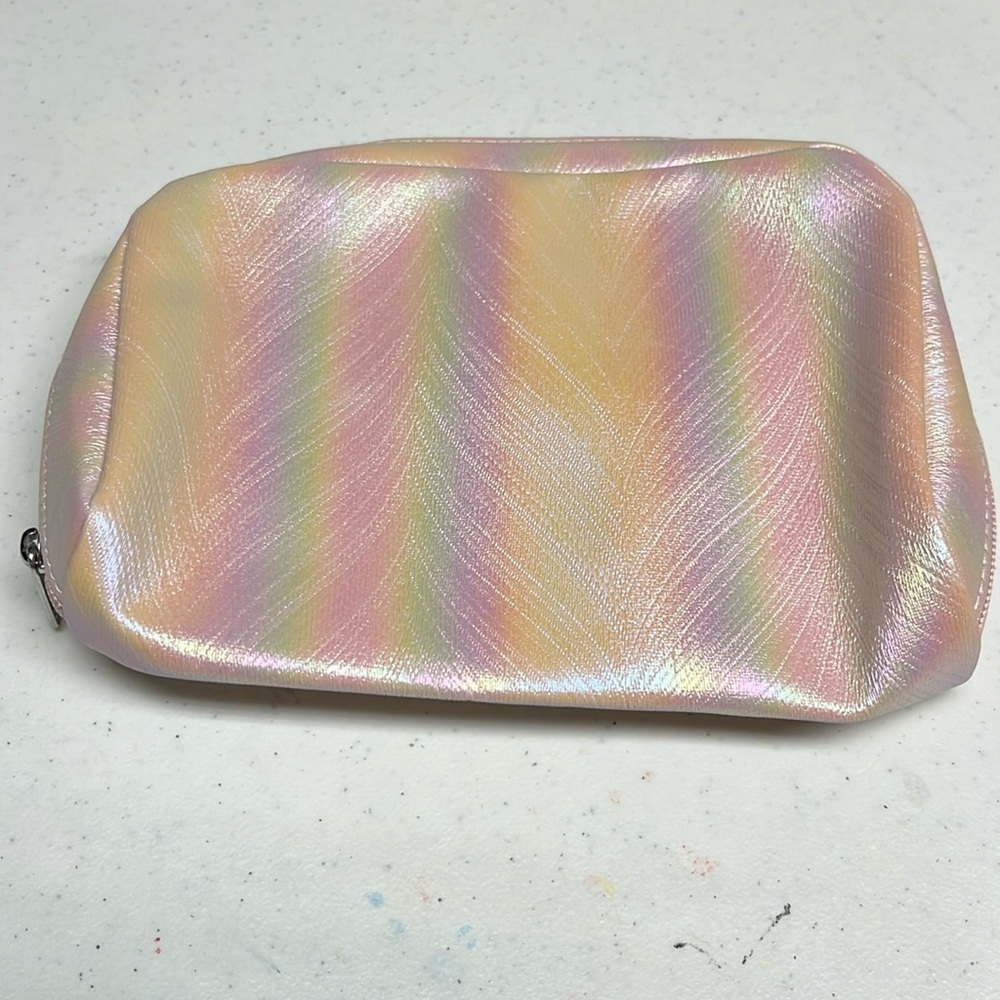 Cosmetic Makeup Bag Pink Iridescent Mother